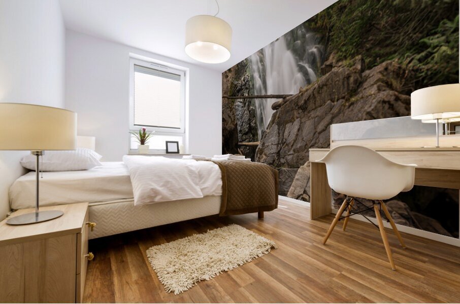 Falls Creek Falls near Winthrop in Cascade Mountains in Washingt Mural print