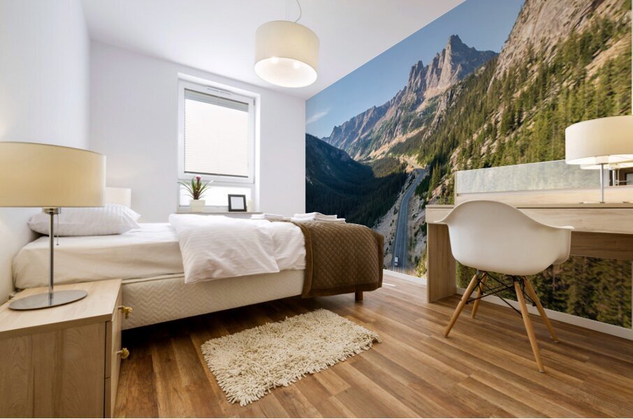 View of the North Cascades Highway looking towards the Washingto Mural print