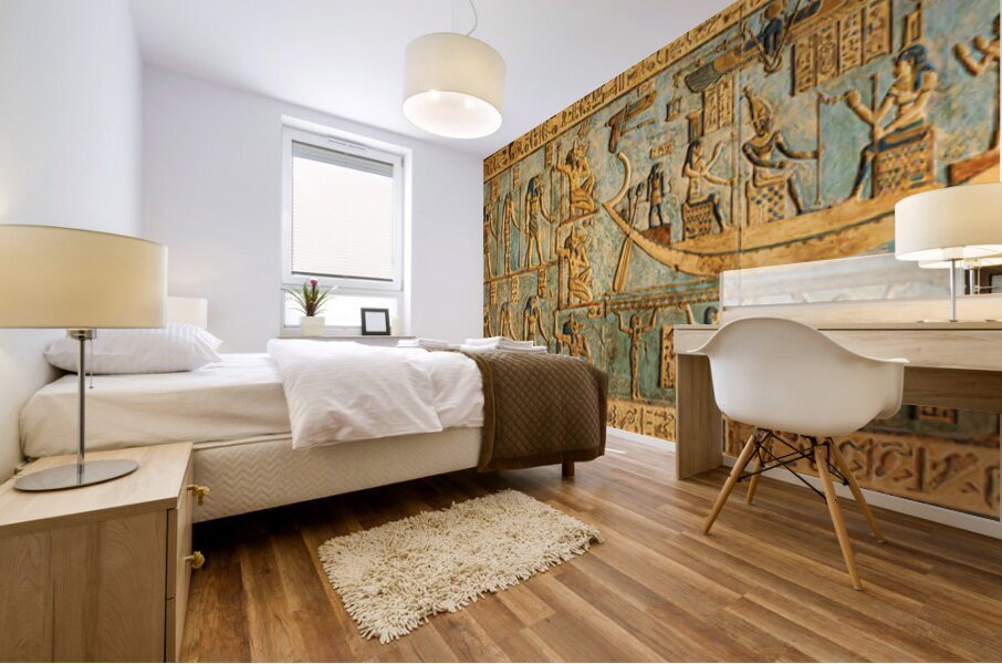 Detail of ceiling panels inside Temple of Hathor at Dendera  Mural print