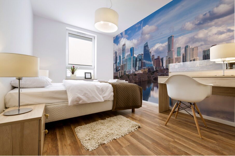 Panoramic Photography of Austin Skyline with New Skyscraper Refl Impression murale