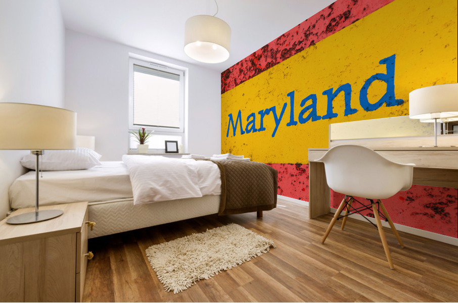 Macro photo of state of Maryland name on newstand Mural print