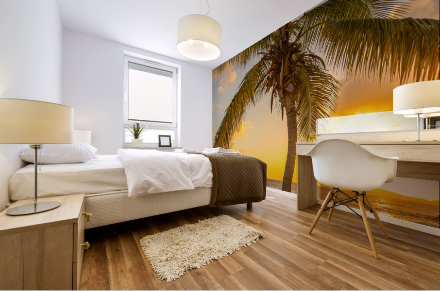 Cruise ship leaves St Thomas Impression murale