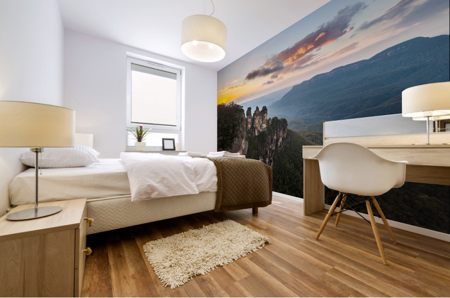 Sunrise from Echo Point in Blue Mountains Australia Mural print