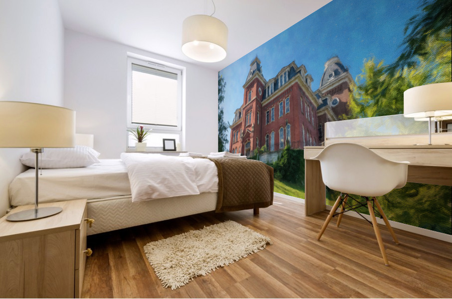 Impressionist view of Woodburn Hall in Morgantown Mural print