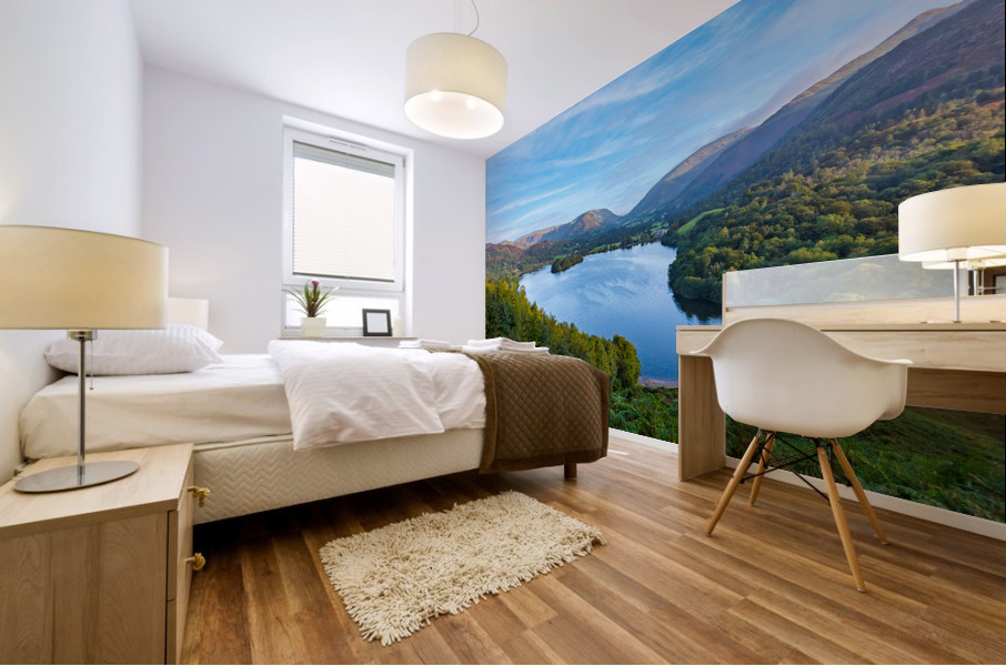 Lake Grasmere in early morning in Lake District Mural print