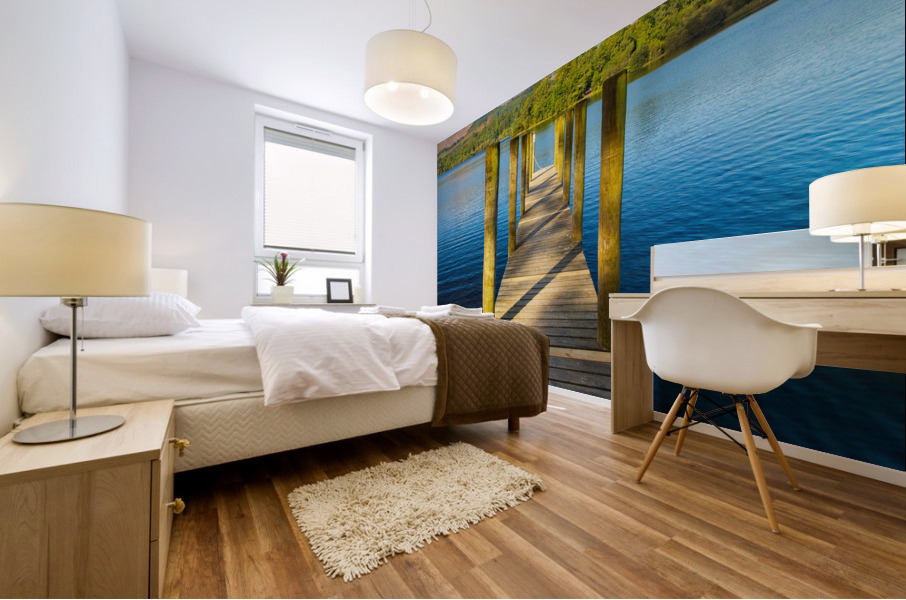 Pier on Derwent Water in Lake District Mural print