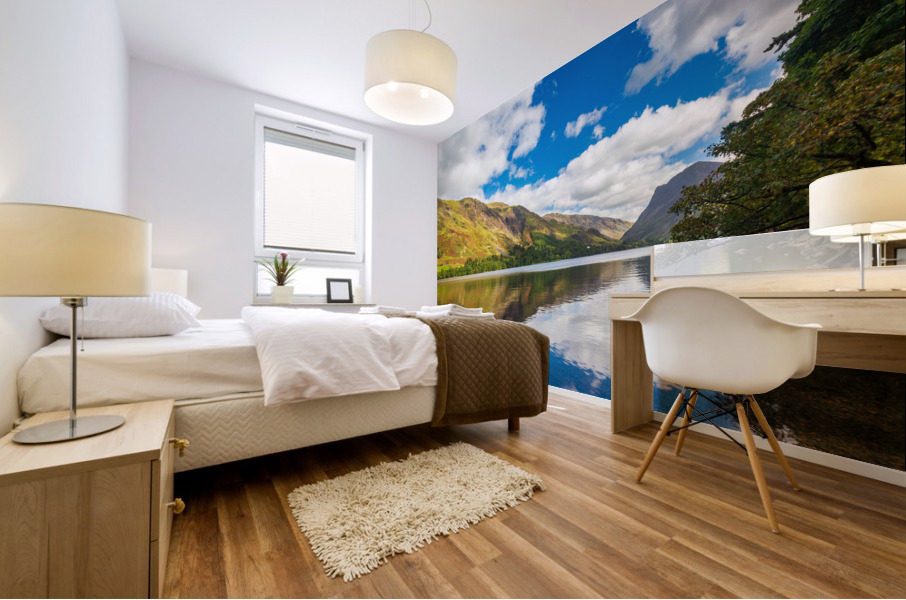 Reflections in Buttermere in Lake District Mural print
