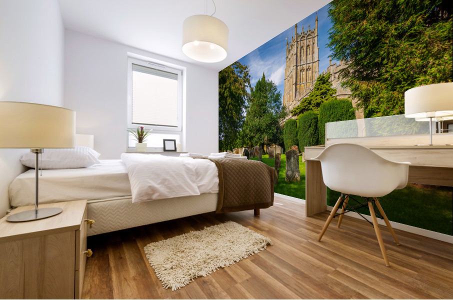 Church and graveyard in Chipping Campden in Cotswolds Mural print