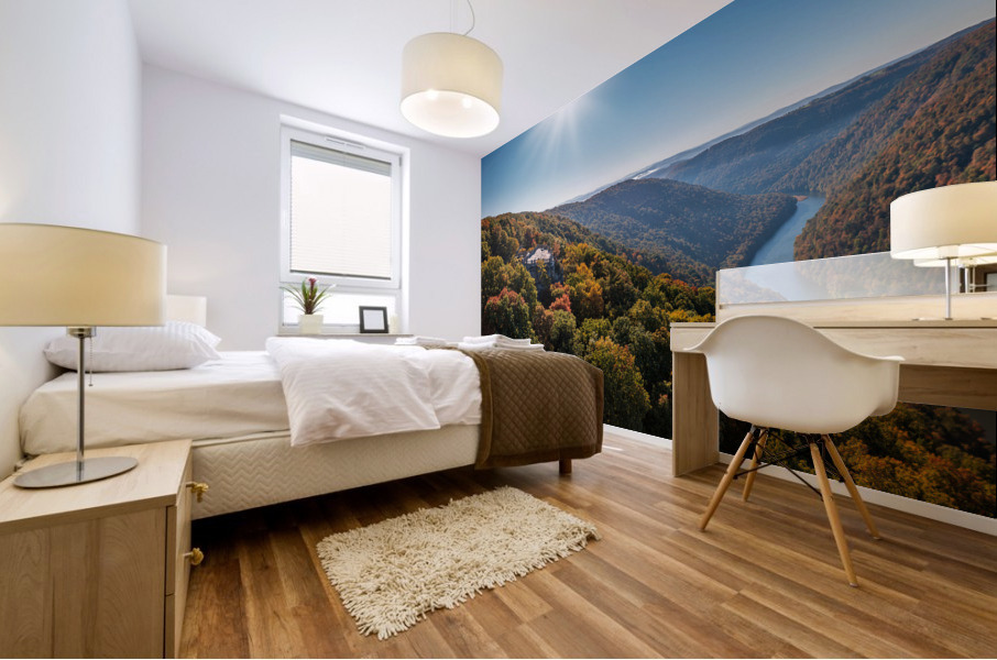  Cheat River panorama in West Virginia with fall colors Mural print