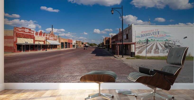 Street mural in once bustling railroad town of Bartlett in Texas Wall Murals