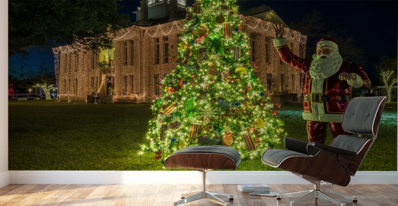 Christmas tree lights spectacular by courthouse in Johnson City Wall Murals