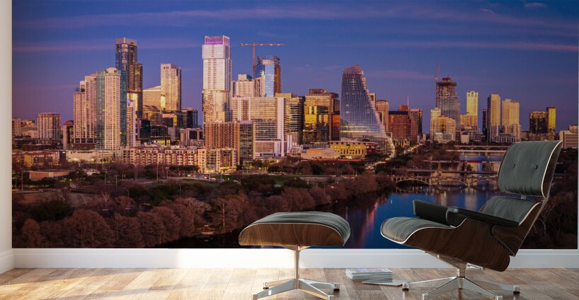 Cityscape of downtown Austin from the west in Zilker park 2025 Wall Murals