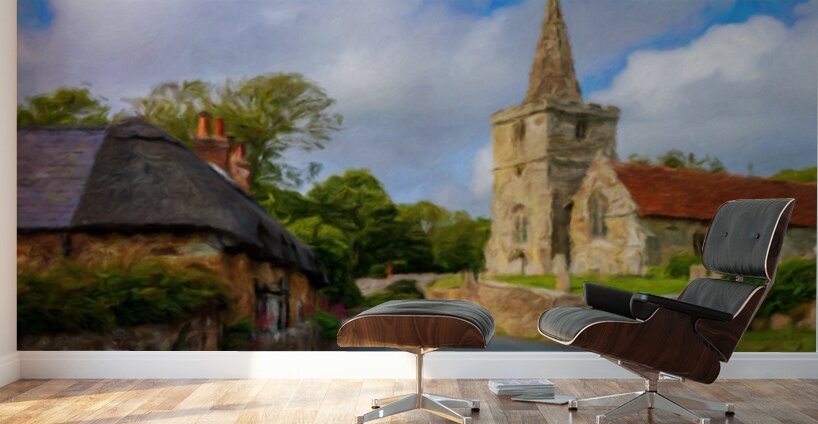 St Peters Church Shorwell Isle of Wight oil painting Wall Murals