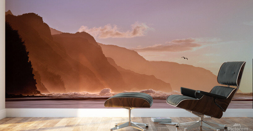 Kauai sunset with bird  Wall Murals