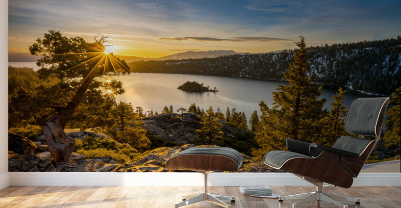 Sunrise over Emerald Bay on Lake Tahoe Wall Murals