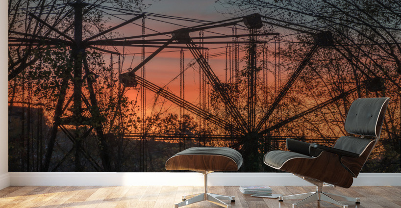 Ferris Wheel ride at abandoned funfair  Wall Murals