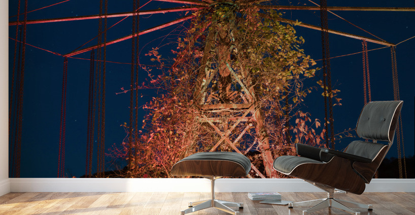 Chain swing ride at abandoned funfair  Wall Murals
