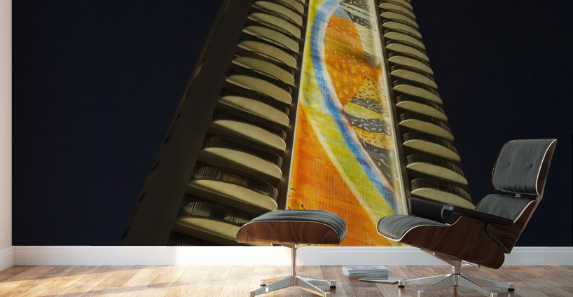 Newly restored tiling mural on Rainbow Tower Wall Murals