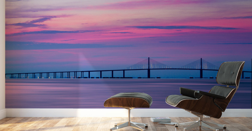 Sunshine Skyway Bridge at dawn Wall Murals