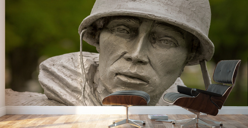 Close up of head of soldier statue in Korean War  Wall Murals