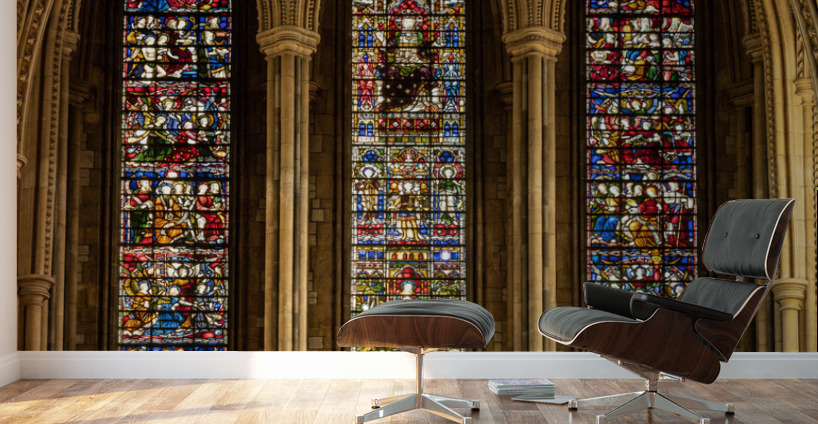 Stained glass window in Truro cathedral in Cornwall Wall Murals
