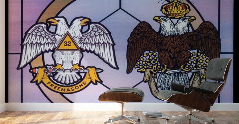 Stained glass window for the order of the Scottish Rite Wall Murals