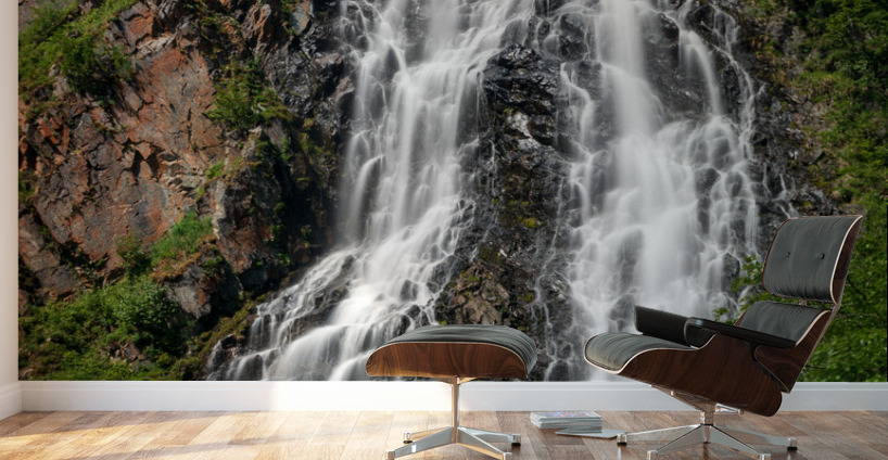 Dramatic waterfall of Horsetail Falls in Keystone Canyon Wall Murals