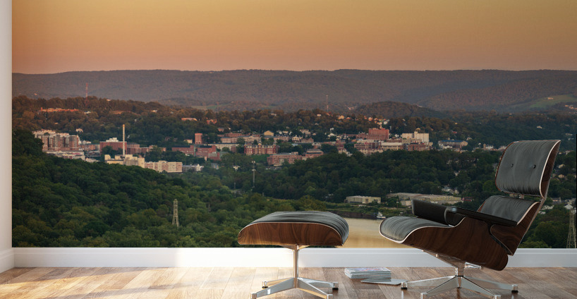 Sunset over Downtown Morgantown Wall Murals