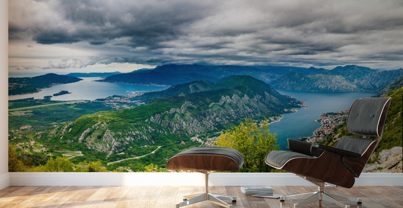 View of Bay of Kotor from Serpentine road Wall Murals