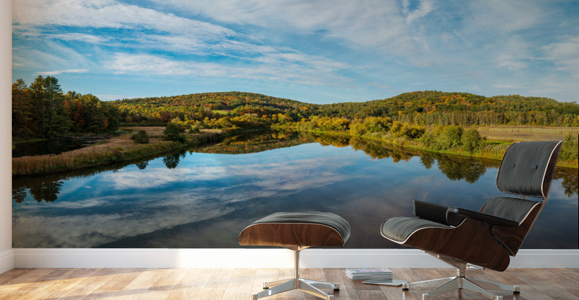 Ottauquechee river near Quechee gorge in the fall Wall Murals