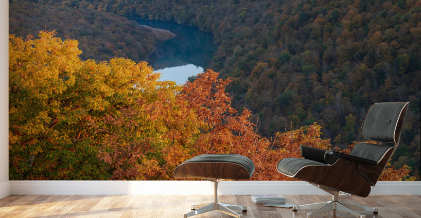 Sunset over Cheat river from Coopers Rock Wall Murals