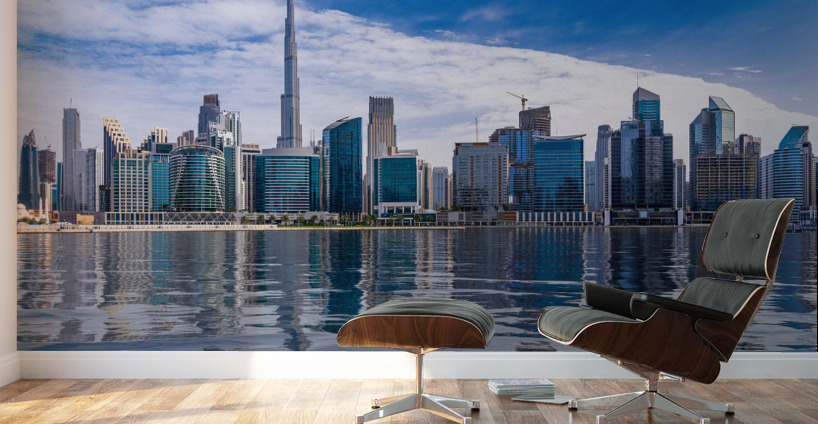 Apartments and hotels in Dubai Downtown district Wall Murals