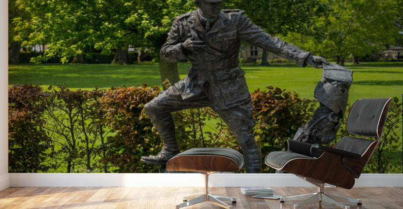  Portrait of Wilfred Owen statue in Oswestry park in Shropshire Wall Murals