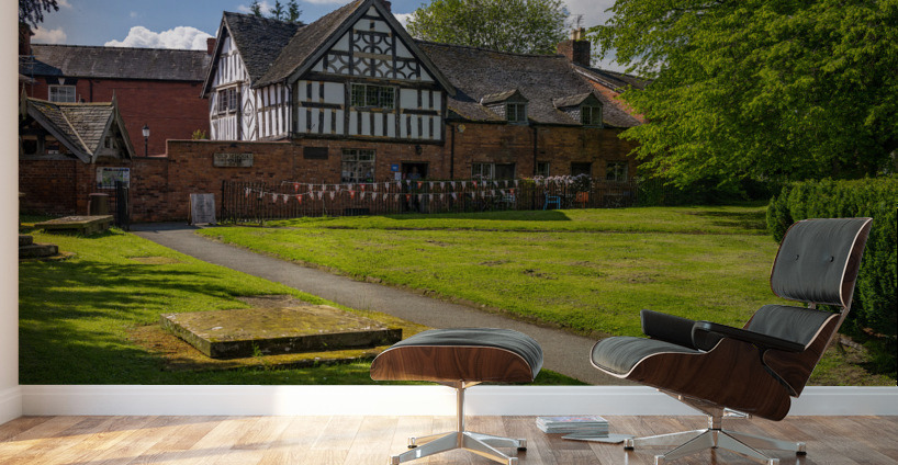 Old School House building in graveyard in Oswestry Wall Murals