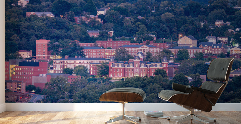 Downtown campus of West Virginia university at dusk Wall Murals