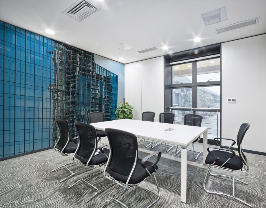 Reflections of other towers in Indeed HQ building in Austin TX Wall Printing