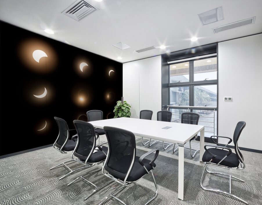 Composite of the stages of 2024 solar eclipse Wall Printing