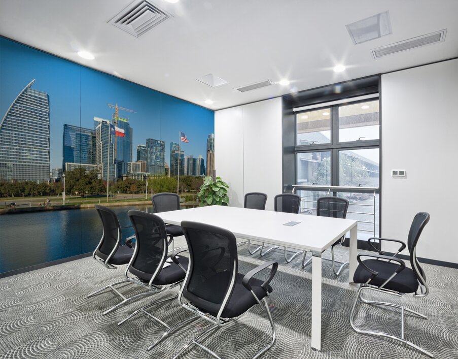 Cityscape of apartments and offices  in downtown Austin Texas Wall Printing