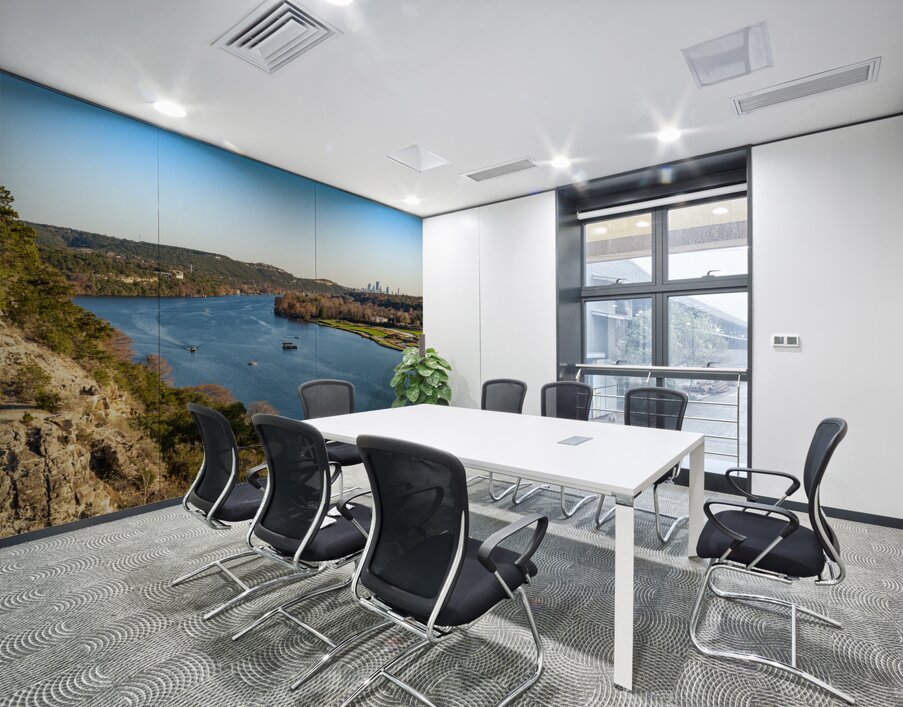 Colorado river and downtown Austin Texas from Pennybacker bridge Wall Printing