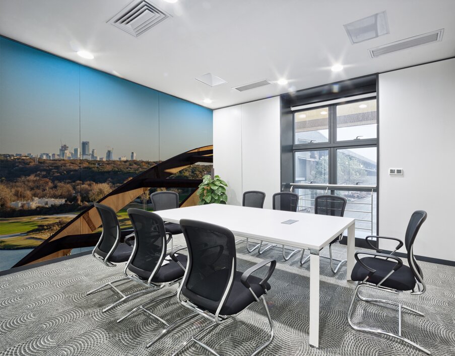 Colorado river and Pennybacker bridge from overlook in Austin Te Wall Printing