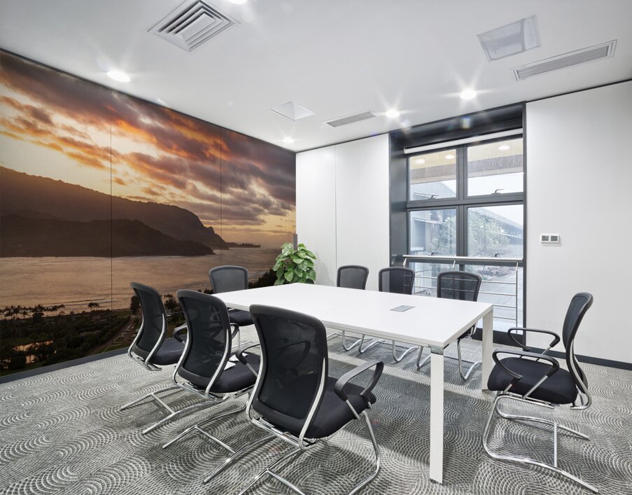 Breathtaking aerial view of sunset over Hanalei Bay landscape Wall Printing