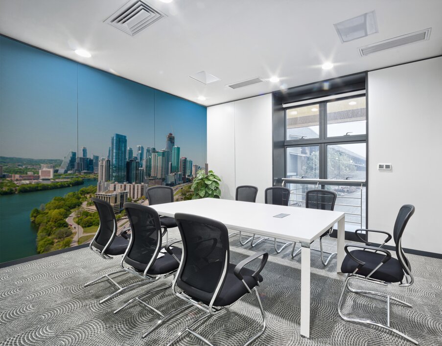 Spring aerial skyline of downtown Austin Texas with iconic cityscape Wall Printing