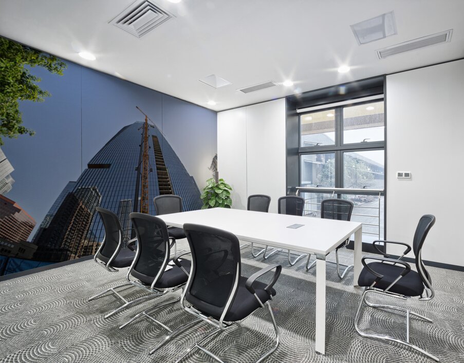 The Republic building in Austin Texas seen through fisheye lens Wall Printing
