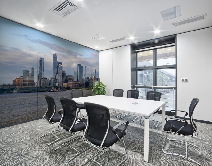 Tall office and apartment buidlings looking back to Hudson Yards Wall Printing