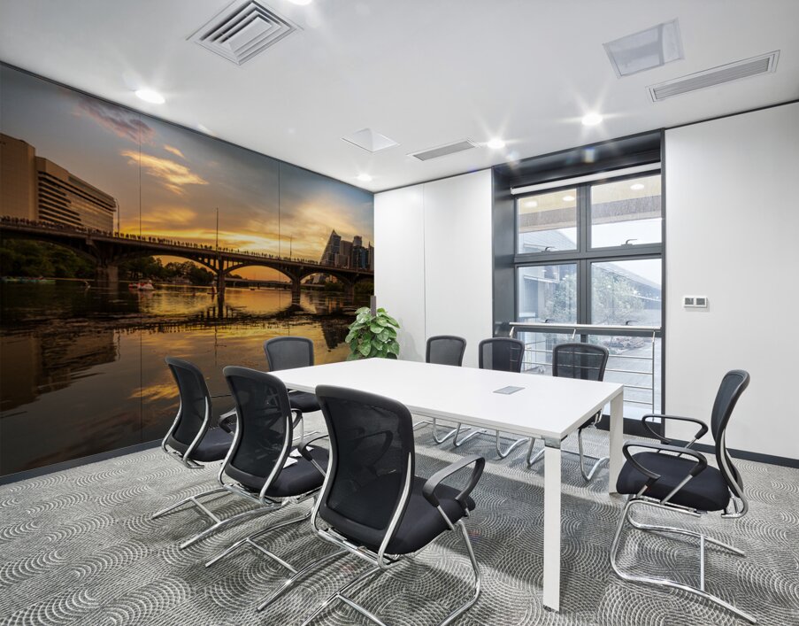 Waiting for Bats - Crowd on Congress Avenue bridge Austin Wall Printing