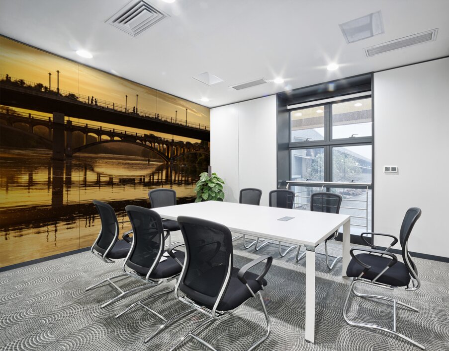 The Pfluger pedestrian bridge with the Lamar Boulevard bridge be Wall Printing