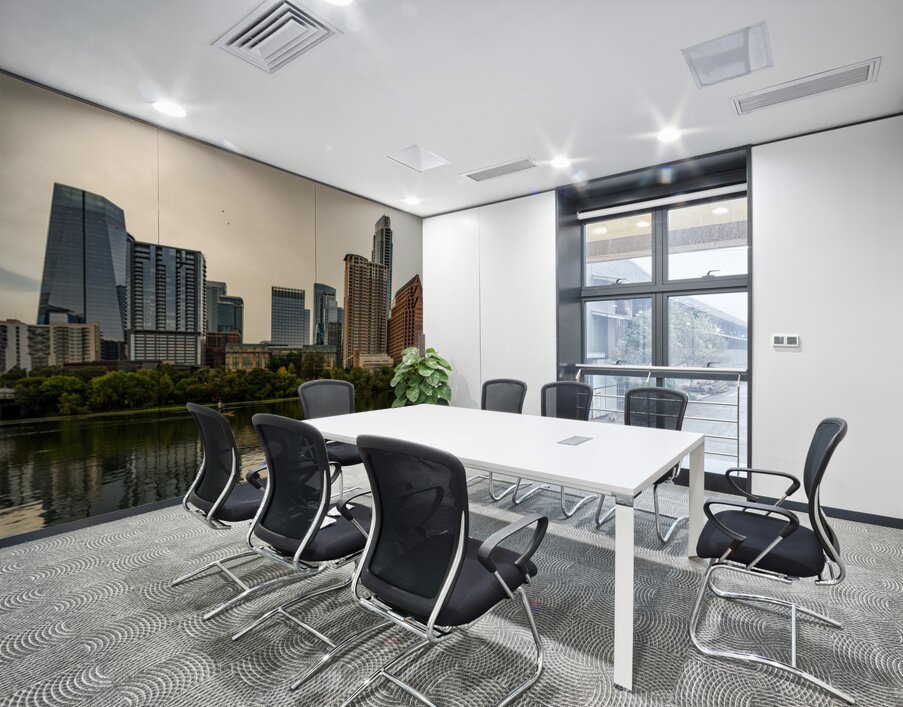 Water level view of the city skyline of Austin Texas in summer 2 Wall Printing