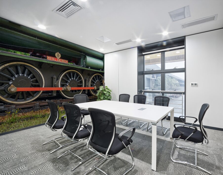 Detail of the wheels and coupling rod on the Isle of Wight Steam Wall Printing