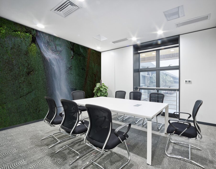 Floodlit waterfall in Shanklin Cline a tourist attraction on the Wall Printing