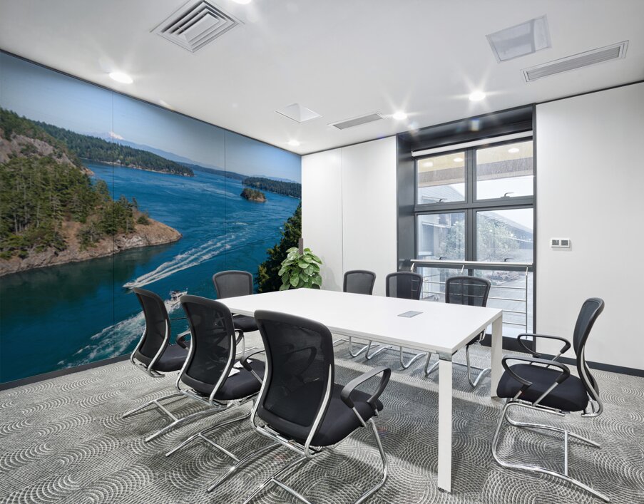 Turbulent water of Deception Pass in the Whidbey Island state pa Wall Printing